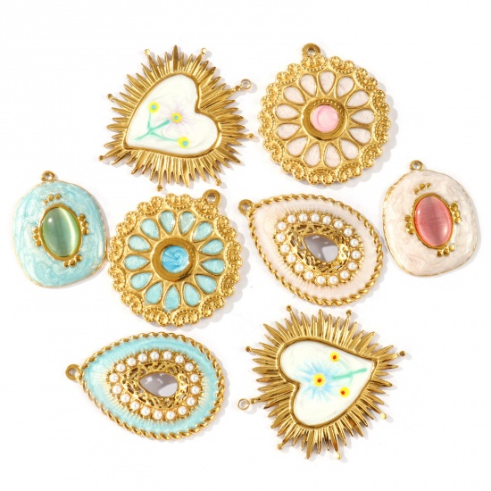 Picture of Eco-friendly PVD Waterproof Anti-Tarnish Hypoallergenic 304 Stainless Steel Charms Wholesale 18K Real Gold Plated
