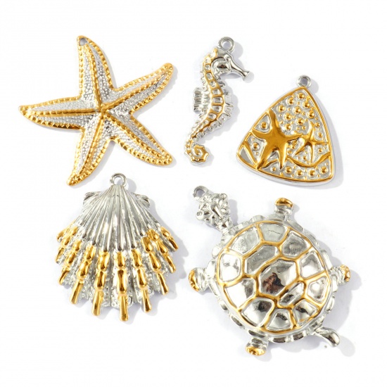 Picture of Eco-friendly PVD Waterproof Anti-Tarnish Hypoallergenic 304 Stainless Steel Ocean Jewelry Charms Wholesale 18K Real Gold Plated & Silver Tone Two Tone