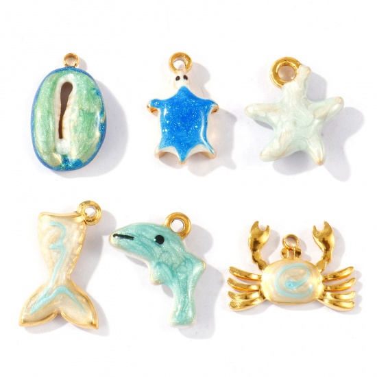 Picture of Eco-friendly PVD Waterproof Anti-Tarnish Hypoallergenic 304 Stainless Steel Ocean Jewelry Charms Wholesale 18K Real Gold Plated