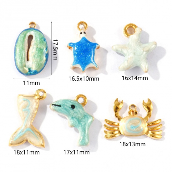 Picture of Eco-friendly PVD Waterproof Anti-Tarnish Hypoallergenic 304 Stainless Steel Ocean Jewelry Charms Wholesale 18K Real Gold Plated