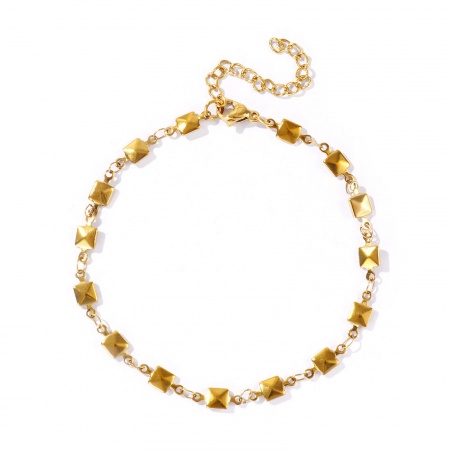 Immagine di 304 Acciaio Inossidabile Catena a Maglia Fatta a Mano Cavigliere All'Ingrosso, 18K Vero Oro Placcato PVD Ecologica, Donne Semplice & Casual 21cm Lunghezza, 1 Pz