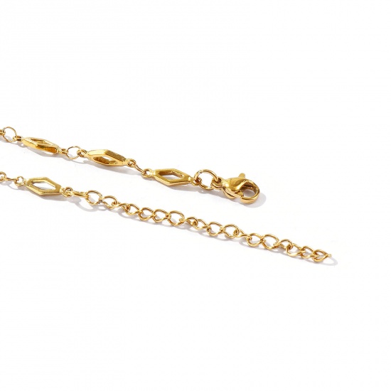 Picture of Wholesale 304 Stainless Steel Handmade Link Chain Anklet, 18K Real Gold Plated Eco-friendly PVD, Women's Simple & Casual 21cm(8.3") long
