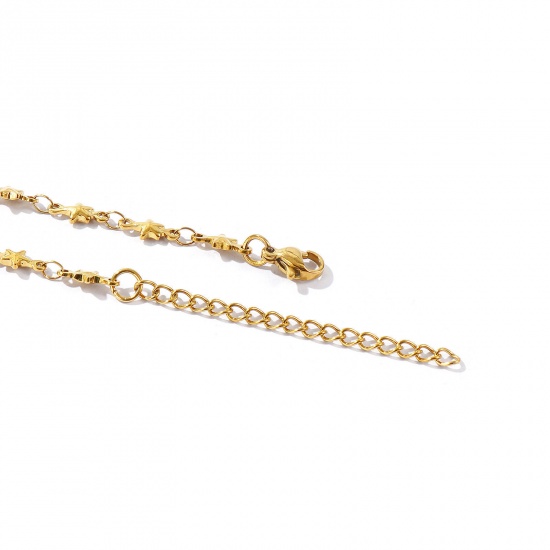 Picture of Wholesale 304 Stainless Steel Handmade Link Chain Anklet, 18K Real Gold Plated Eco-friendly PVD Anti-Tarnish Hypoallergenic, Women's Stylish Simple & Casual Gift Jewelry Supply, 21cm(8.3") + 5cm(2") long