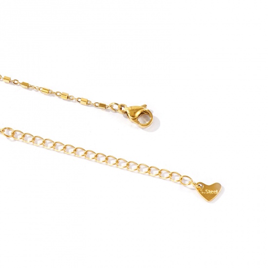 Picture of Wholesale Rectangle Cuboid 304 Stainless Steel Handmade Link Chain Anklet, Eco-friendly, Women's Casual Minimalist Gift Jewelry Supply, 22cm(8.7") + 5cm(2") long, Chain Size: 1.5mm