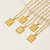 Picture of Wholesale Rectangle Capital Alphabet Initial Letter Message " A-Z " Pendant Charm Necklace, 18K Gold Plated 304 Stainless Steel Women's Eco-friendly PVD Exquisite Stylish Gift Jewelry For Retailer, 51cm(20.1") long