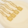 Picture of Wholesale Rectangle Capital Alphabet Initial Letter Message " A-Z " Pendant Charm Necklace, 18K Gold Plated 304 Stainless Steel Women's Eco-friendly PVD Exquisite Stylish Gift Jewelry For Retailer, 51cm(20.1") long