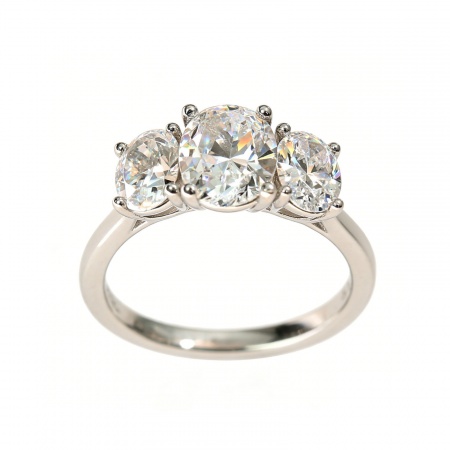 Immagine di Donne Nozze Trasparente Circonio Cubico Non Regolabile Anello All'Ingrosso, Platino Placcato Ottone, Squisito Elegante Fornitura di Gioielli, 1 Pz