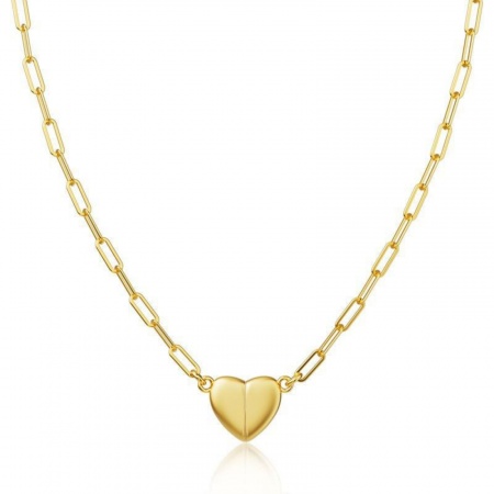 Immagine di Cuore Magnetico Collana con Ciondolo All'Ingrosso, 304 Acciaio Inossidabile Catena a Graffetta, Donne PVD Ecologica San Valentino Elegante Regalo Gioielli Per Rivenditore, 45cm Lunghezza, 1 Pz