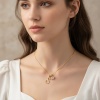 Picture of Wholesale Heart Capital Alphabet Initial Letter Message " A-Z " Pink & Clear Rhinestone Pendant Charm Necklace, Brass Snake Chain, Women's Eco-friendly Valentine's Day Stylish Gift Jewelry For Retailer