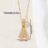 Picture of Wholesale Capital Alphabet Initial Letter Message " A-Z " Clear Cubic Zirconia Pendant Charm Necklace, Multicolor Brass Women's Eco-friendly Exquisite Stylish Gift Jewelry For Retailer, 45cm(17.7") + 5cm(2") long, 1 Set ( 2 PCs/Set)