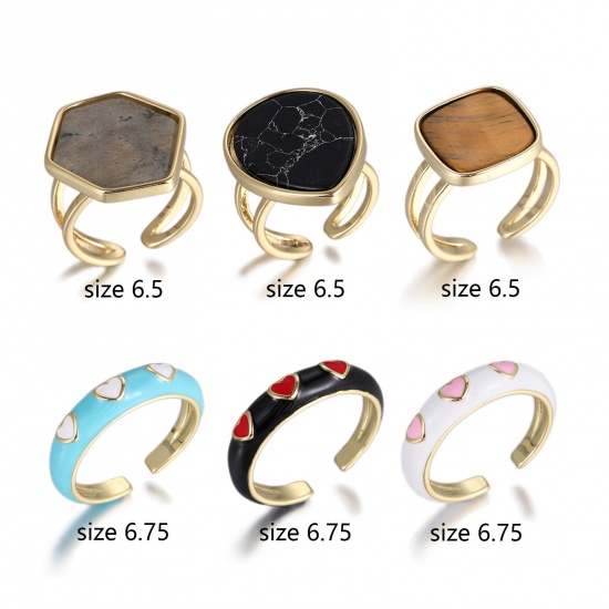 Picture of Wholesale Women's Gift Open Adjustable Rings, 18K Real Gold Plated Eco-friendly Exquisite Stylish Jewelry Supply