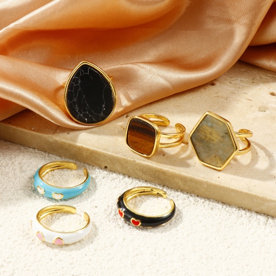 Picture of Wholesale Women's Gift Open Adjustable Rings, 18K Real Gold Plated Eco-friendly Exquisite Stylish Jewelry Supply