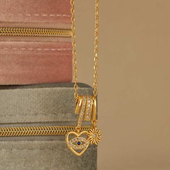 Imagen de Collar con Colgante Al Por Mayor, Chapado en Oro de 18K Latón Mujeres Elegante Exquisito Regalo Joyería Para Minorista, 1 Unidad