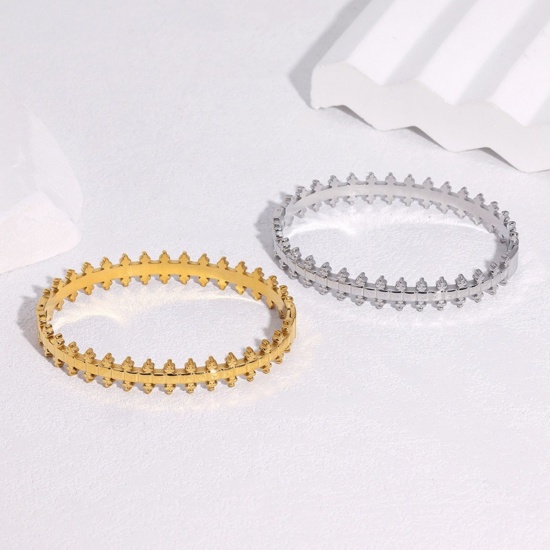 Picture of Wholesale 304 Stainless Steel Open Cuff Bangles Bracelets, Multicolor Eco-friendly, Women's Punk Stylish Gift Jewelry Supply, 6cm Dia.