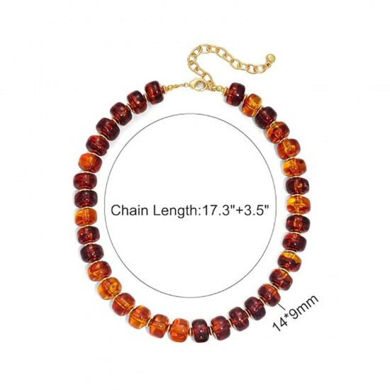 Picture of Wholesale Abacus Multicolor Beaded Curb Link Chain Necklace & Bracelet, Gold Plated Stainless Steel & Resin, Women's Hypoallergenic Boho Chic Bohemia Ethnic Style Gift Jewelry For Retailer