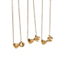 Picture of Wholesale Heart Message " A-Z " Pendant Charm Necklace, Multicolor 304 Stainless Steel Link Cable Chain, Unisex PVD Capital Alphabet Initial Letter Name Simple & Casual Gift Jewelry For Retailer, 40cm(15.7") + 5cm(2") long