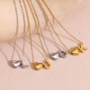 Picture of Wholesale Heart Message " A-Z " Pendant Charm Necklace, Multicolor 304 Stainless Steel Link Cable Chain, Unisex PVD Capital Alphabet Initial Letter Name Simple & Casual Gift Jewelry For Retailer, 40cm(15.7") + 5cm(2") long