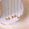 Picture of Wholesale Heart Message " A-Z " Pendant Charm Necklace, Multicolor 304 Stainless Steel Link Cable Chain, Unisex PVD Capital Alphabet Initial Letter Name Simple & Casual Gift Jewelry For Retailer, 40cm(15.7") + 5cm(2") long