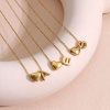 Picture of Wholesale Heart Message " A-Z " Pendant Charm Necklace, Multicolor 304 Stainless Steel Link Cable Chain, Unisex PVD Capital Alphabet Initial Letter Name Simple & Casual Gift Jewelry For Retailer, 40cm(15.7") + 5cm(2") long