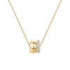 Picture of Wholesale Clear Cubic Zirconia Pendant Charm Necklace, Multicolor Brass Link Cable Chain, Women's Simple Ins Style Gift Jewelry For Retailer, 40cm(15.7") + 5cm(2") long