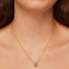 Picture of Wholesale Clear Cubic Zirconia Pendant Charm Necklace, Multicolor Brass Link Cable Chain, Women's Simple Ins Style Gift Jewelry For Retailer, 40cm(15.7") + 5cm(2") long