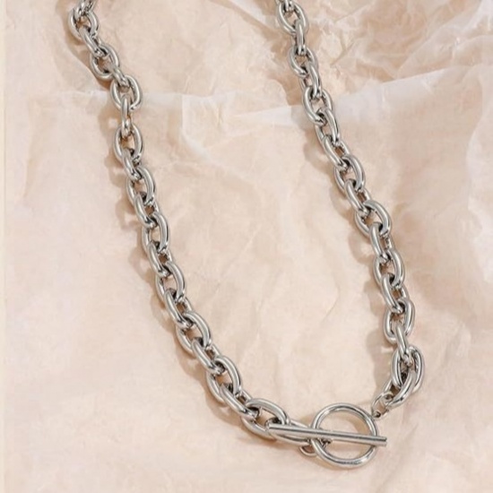 Picture of Wholesale Link Cable Chain Layered Stackable Necklace Set, Multicolor 304 Stainless Steel, Unisex Stylish Simple & Casual Gift Jewelry For Retailer, 45cm(17.7") long