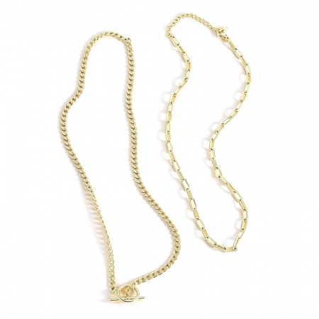 Immagine di Set di Collane a Strati Sovrapponibili All'Ingrosso, Catena a Graffetta Multicolore 304 Acciaio Inossidabile, Unisex Elegante Semplice & Casual Regalo Gioielli Per Rivenditore, 45cm Lunghezza, 1 Serie