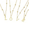 Picture of Wholesale Capital Alphabet Initial Letter Pendant Charm Necklace, 18K Gold Plated Brass Ball Chain, Women's Simple Dainty Gift Jewelry For Retailer, 40cm(15.7") + 5cm(2") long
