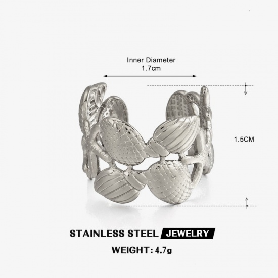 Picture of Wholesale Unisex Gift Shell Star Fish Open Adjustable Rings, Multicolor 304 Stainless Steel, PVD Ocean Jewelry Stylish Jewelry Supply, 17mm(US Size 6.5)