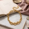 Picture of Wholesale 304 Stainless Steel Link Cable Chain Bracelets, Unisex Simple Ins Style Gift Jewelry Supply, 17cm(6.7") + 5cm(2") long