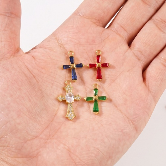 Picture of Eco-friendly PVD 304 Stainless Steel Religious Pendants Wholesale 18K Real Gold Plated Cross