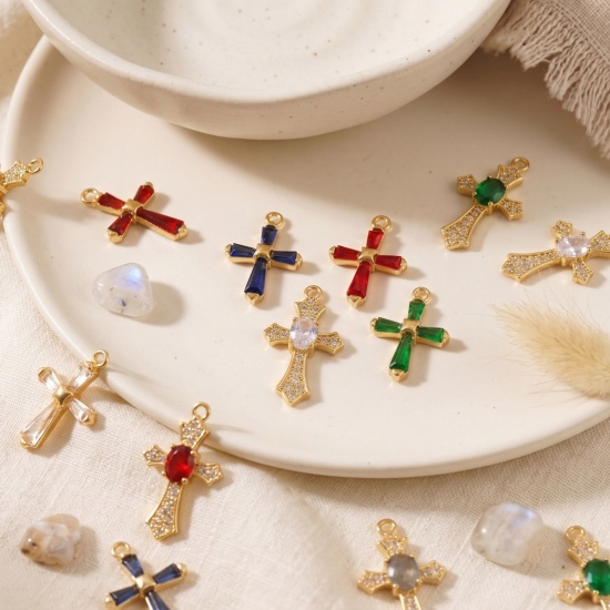 Picture of Eco-friendly PVD 304 Stainless Steel Religious Pendants Wholesale 18K Real Gold Plated Cross