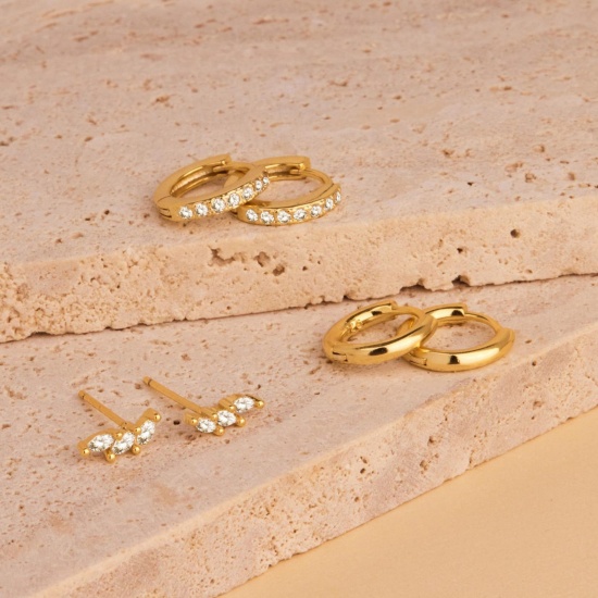 Immagine di Semplice Elegante Orecchini Circolari All'Ingrosso, Tondo Multicolore Ottone, Donne Regalo Fornitura di Gioielli, 1 Serie