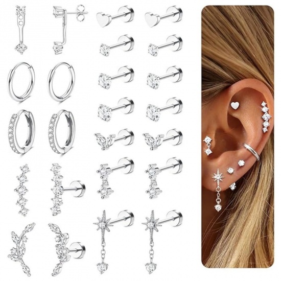 Immagine di Semplice Elegante Orecchini Set All'Ingrosso, Multicolore Ottone, Donne Regalo Fornitura di Gioielli, 1 Serie