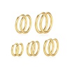Picture of Wholesale Simple Stylish Huggie Hoop Earrings, Round Smooth Blank Multicolor 304 Stainless Steel, Unisex Gift Jewelry Supply
