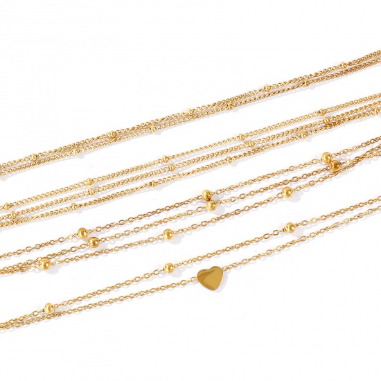 Immagine di 304 Acciaio Inossidabile Bracciale Multistrato a Strati All'Ingrosso, Multicolore Ecologico, Donne Squisito Elegante Regalo Fornitura di Gioielli, 16cm + 5cm Lunghezza, 1 Pz