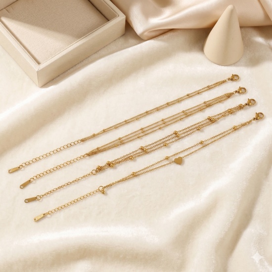 Immagine di 304 Acciaio Inossidabile Bracciale Multistrato a Strati All'Ingrosso, Multicolore Ecologico, Donne Squisito Elegante Regalo Fornitura di Gioielli, 16cm + 5cm Lunghezza, 1 Pz