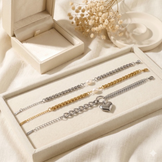 Immagine di 304 Acciaio Inossidabile Braccialetti All'Ingrosso, Multicolore Ecologico, Donne Squisito Elegante Regalo Fornitura di Gioielli, 1 Pz
