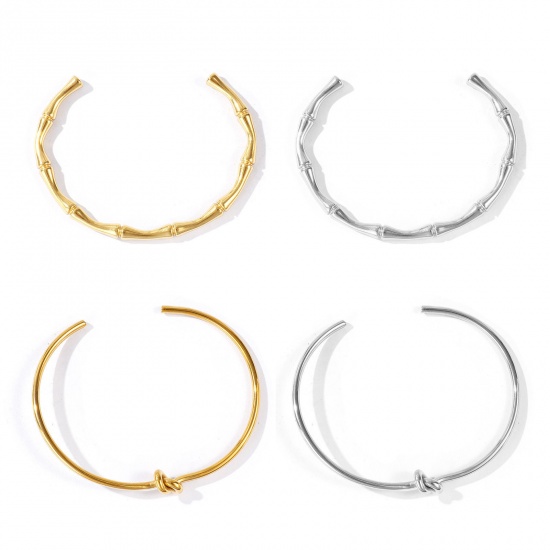 Immagine di 304 Acciaio Inossidabile Aprire Braccialetti All'Ingrosso, Multicolore Ecologico, Donne Squisito Elegante Regalo Fornitura di Gioielli, 1 Pz