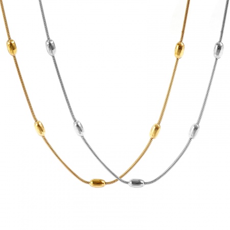 Immagine di in Rilievo Collana All'Ingrosso, Catena di Serpente Multicolore 304 Acciaio Inossidabile, Donne PVD Ecologica Semplice Elegante Regalo Gioielli Per Rivenditore, 54cm + 5cm Lunghezza, 1 Pz