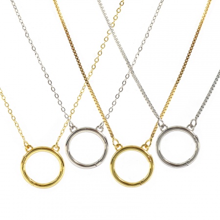 Picture of 1 Piece Brass Simple Charm Holder Necklace Wholesale Circle Ring