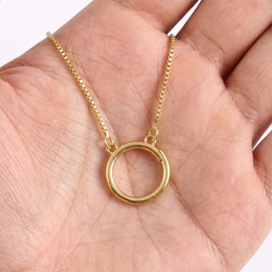 Picture of 1 Piece Brass Simple Charm Holder Necklace Wholesale Circle Ring