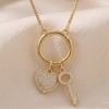 Picture of 1 Piece Brass Simple Charm Holder Necklace Wholesale Circle Ring