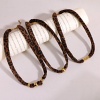 Picture of Wholesale Leopard Print Brown Necklace Choker, 18K Gold Plated 304 Stainless Steel & Polyester Cord, Unisex Eco-friendly PVD Stylish Hip Hop Gift Jewelry For Retailer, 35cm(13.8") + 5cm(2") long