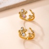 Picture of Wholesale Women's Gift Flower Open Adjustable Rings, 18K Gold Plated 304 Stainless Steel, Vacuum Plating Stylish Exquisite Jewelry Supply, 20mm(US Size 10.25)