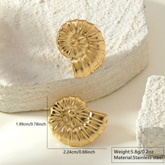 Picture of Wholesale Ocean Jewelry Simple & Casual Earrings, 18K Gold Plated 304 Stainless Steel, Women's Gift Jewelry Supply