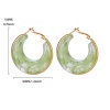 Picture of Wholesale Stylish Dainty Hoop Earrings, Multicolor 18K Gold Plated 304 Stainless Steel & Resin, Women's Gift Jewelry Supply, 36mm x 18mm