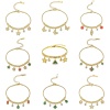 Picture of Wholesale Enamel Multicolor Rhinestone 304 Stainless Steel Snake Chain Charm Bracelets, 18K Gold Plated Eco-friendly PVD, Women's Creative Stylish Gift Jewelry Supply, 18cm(7.1") + 7cm(2.8") long
