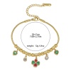Picture of Wholesale Enamel Multicolor Rhinestone 304 Stainless Steel Snake Chain Charm Bracelets, 18K Gold Plated Eco-friendly PVD, Women's Creative Stylish Gift Jewelry Supply, 18cm(7.1") + 7cm(2.8") long