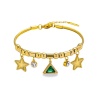 Picture of Wholesale Enamel Multicolor Rhinestone 304 Stainless Steel Snake Chain Charm Bracelets, 18K Gold Plated Eco-friendly PVD, Women's Creative Stylish Gift Jewelry Supply, 18cm(7.1") + 7cm(2.8") long